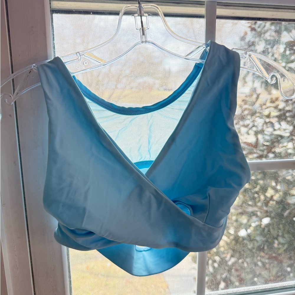 Sky Blue Wrap Sports Bra